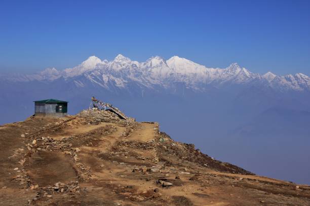 Ganesh Himal mountain range seen from Laurebina, Nepal.